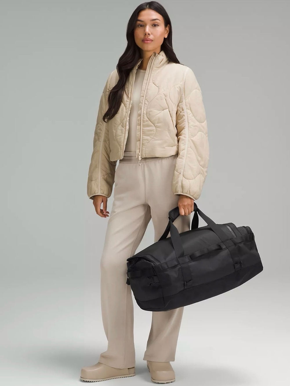 2 in 1 Black Travel Duffel Bag - Stylish Everyday Weekender Lulu Lemon